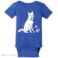 Funny Cute White Siberian Husky Gift Sweet White Snow Dog Gift Baby Bodysuit thumb 0