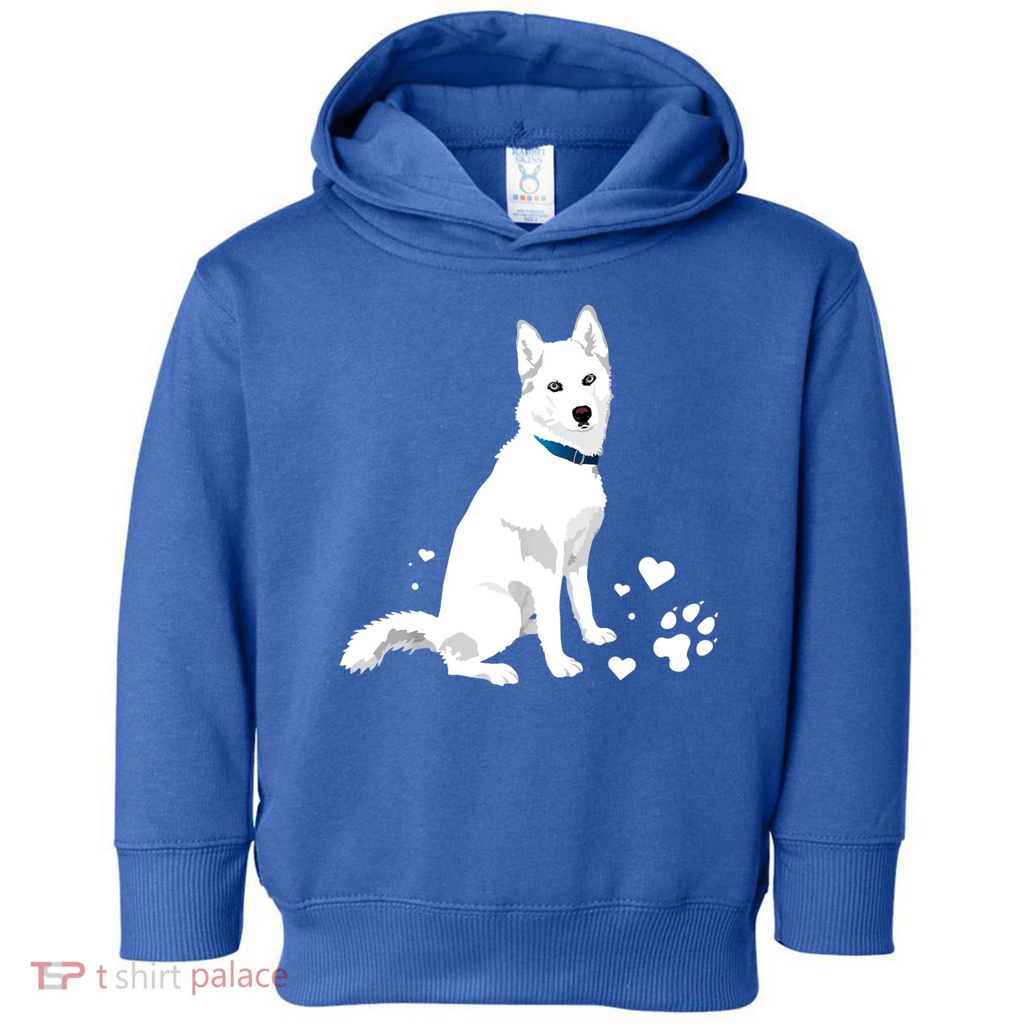 Funny Cute White Siberian Husky Gift Sweet White Snow Dog Gift Toddler Hoodie