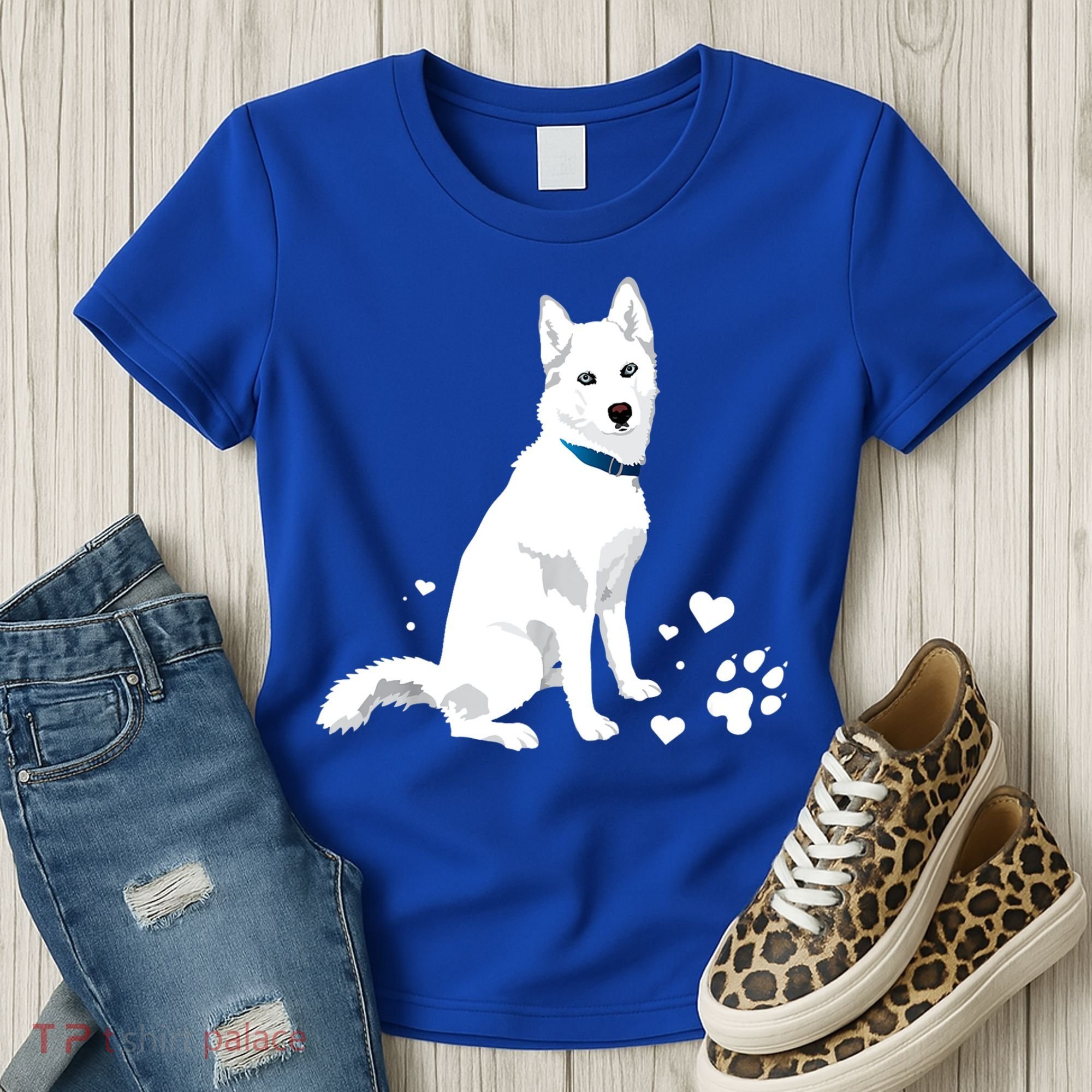 Funny Cute White Siberian Husky Gift Sweet White Snow Dog Gift Women's T-Shirt