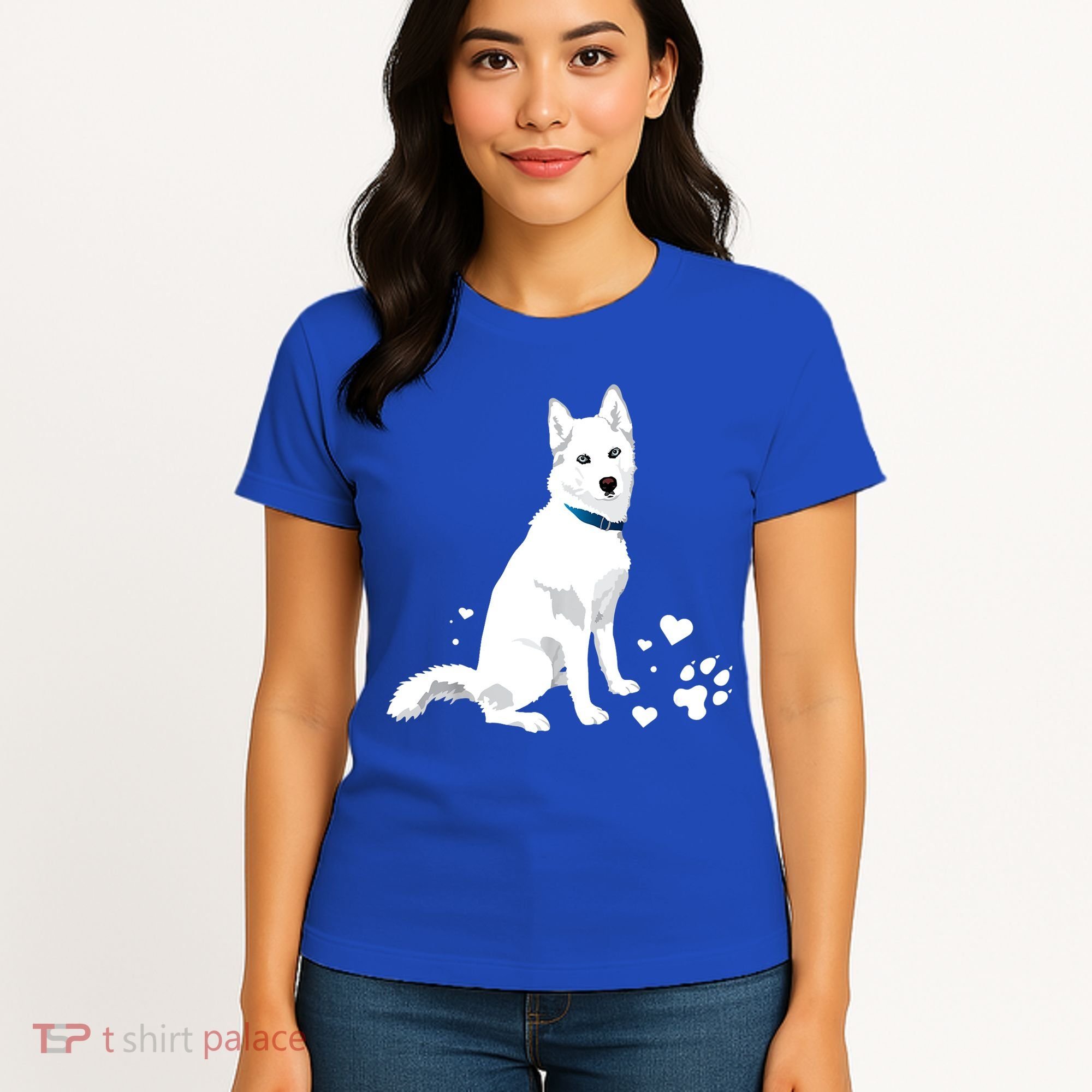 Funny Cute White Siberian Husky Gift Sweet White Snow Dog Gift Women's T-Shirt