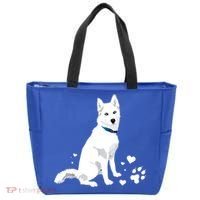 Funny Cute White Siberian Husky Gift Sweet White Snow Dog Gift Tote Bag thumb 0