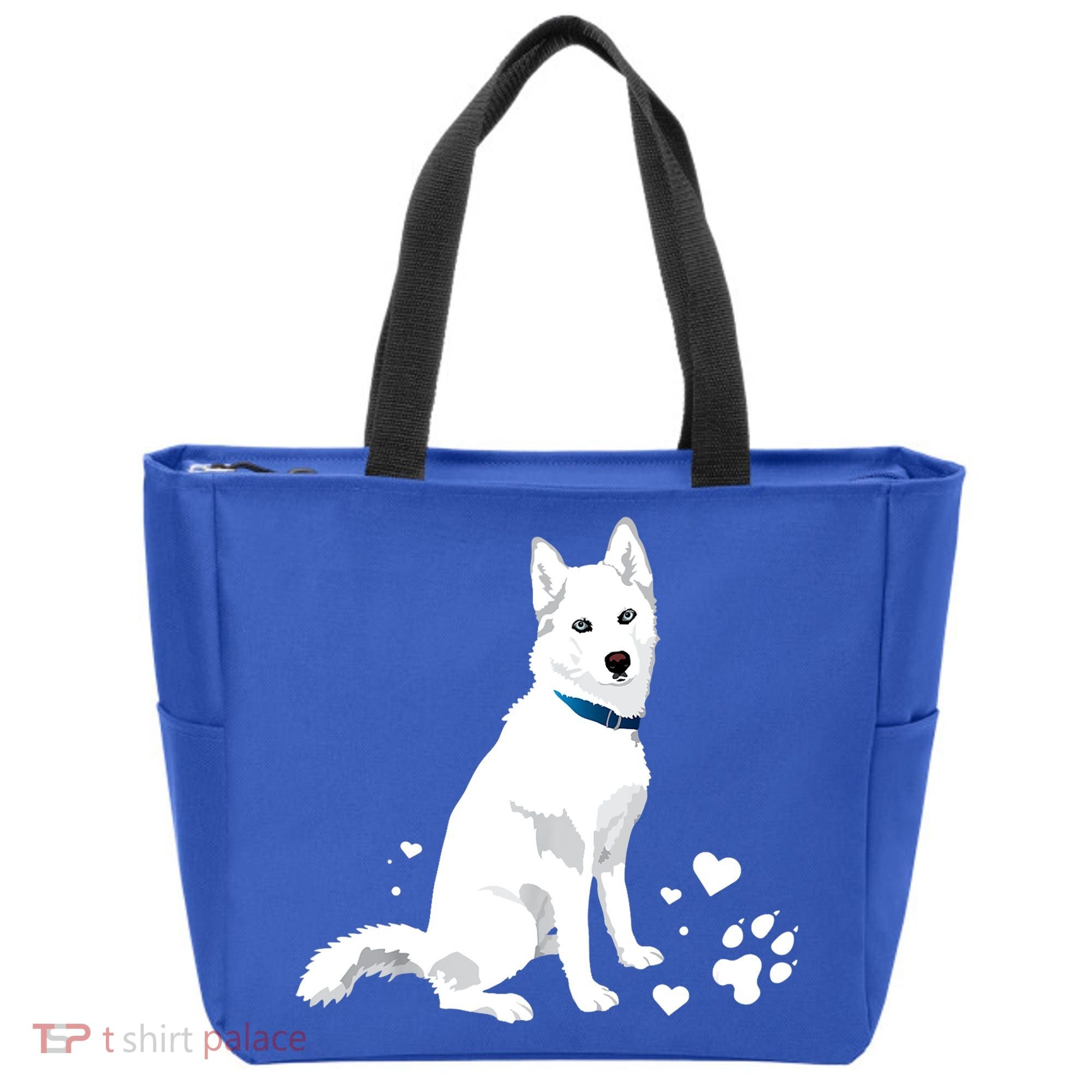 Funny Cute White Siberian Husky Gift Sweet White Snow Dog Gift Tote Bag