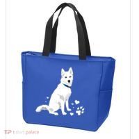 Funny Cute White Siberian Husky Gift Sweet White Snow Dog Gift Tote Bag thumb 3