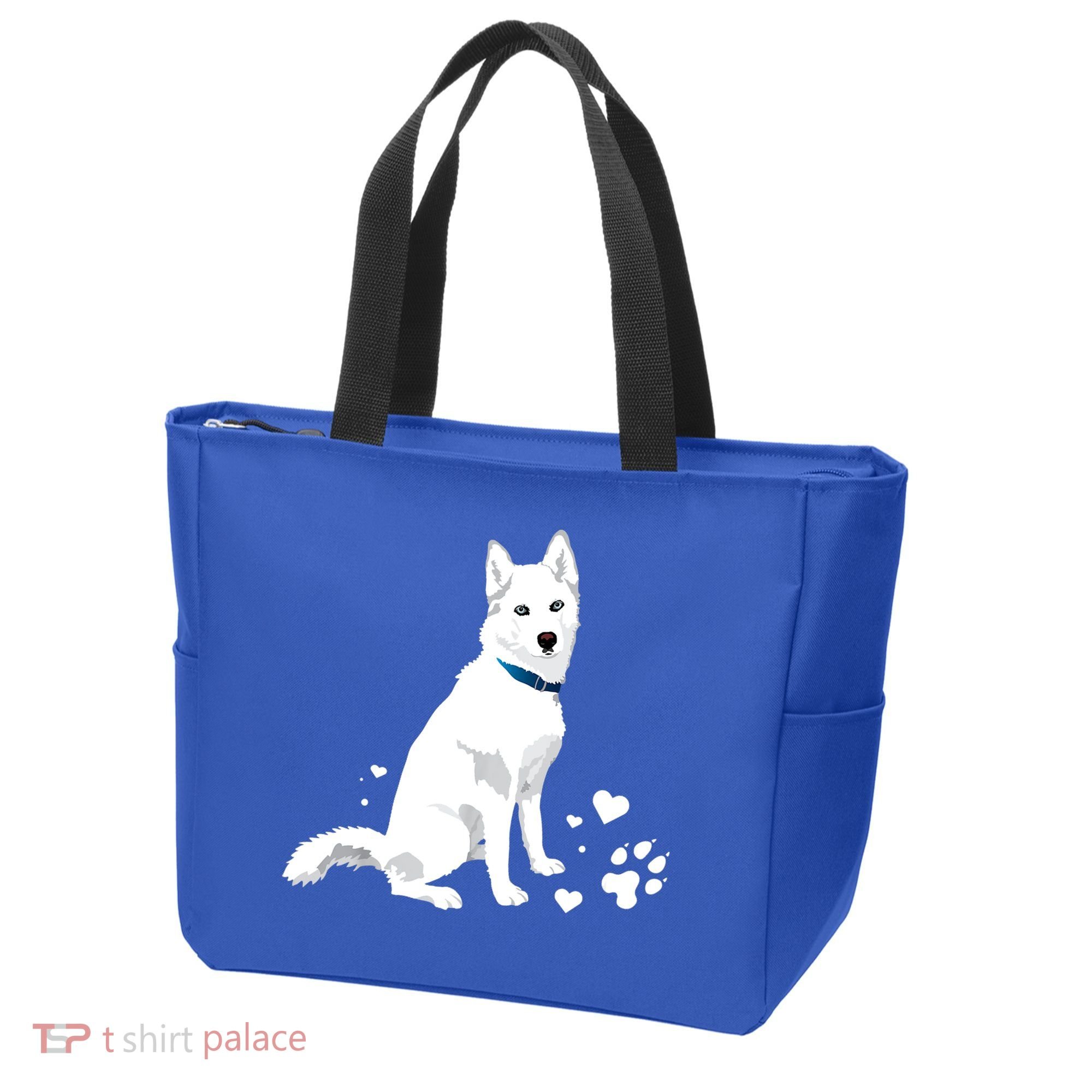 Funny Cute White Siberian Husky Gift Sweet White Snow Dog Gift Tote Bag