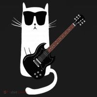 Funny Cat Wearing Sunglasses Playing Electric Guitar Tank Top thumb 6