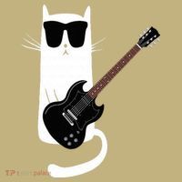 Funny Cat Wearing Sunglasses Playing Electric Guitar Polo thumb 2