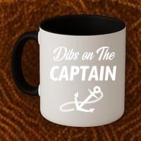 Funny Captain Wife Dibs On The Captain Coffee Mug thumb 2