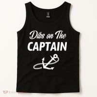 Funny Captain Wife Dibs On The Captain Tank Top thumb 2