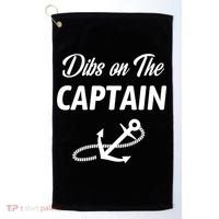 Funny Captain Wife Dibs On The Captain Golf Towel thumb 0