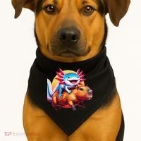 Funny Capybara Women Axolotl Lover USA-Made Doggie Bandana thumb 1