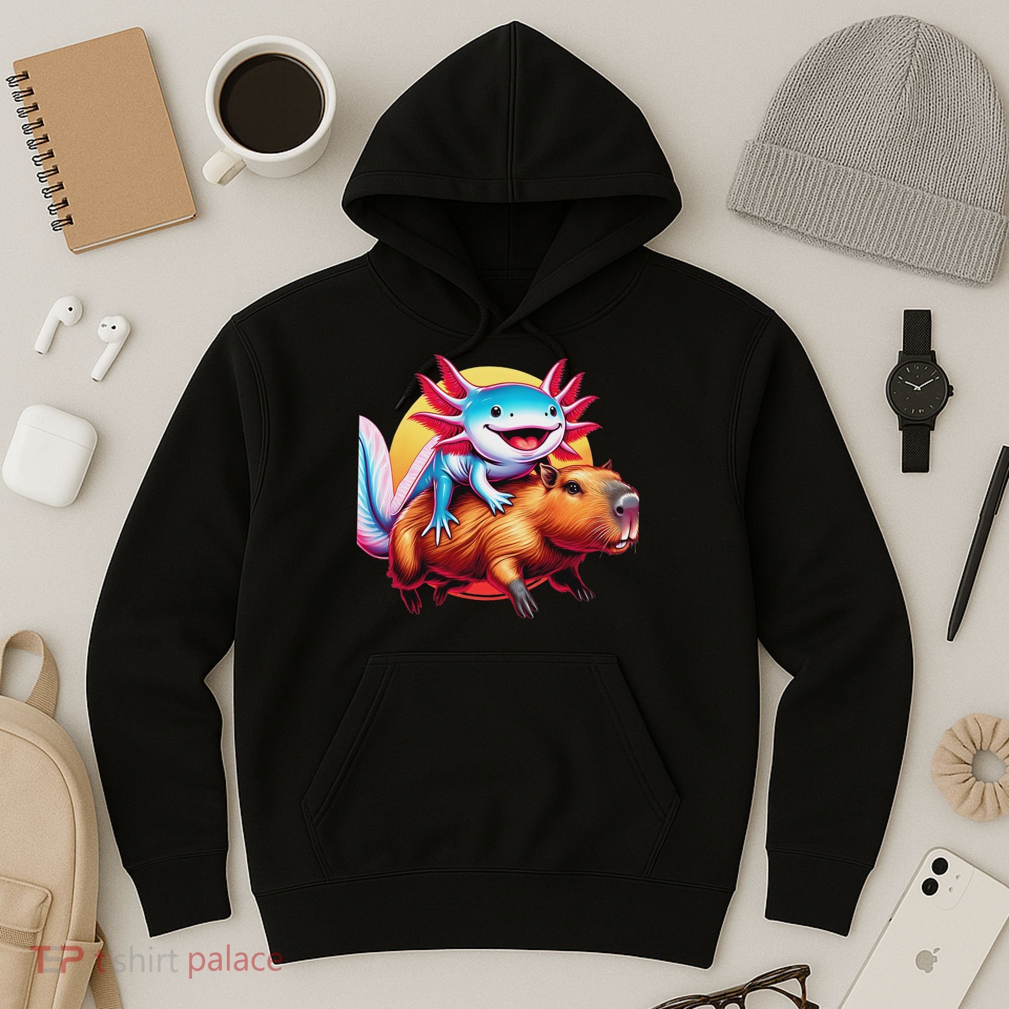 Funny Capybara Women Axolotl Lover Hoodie