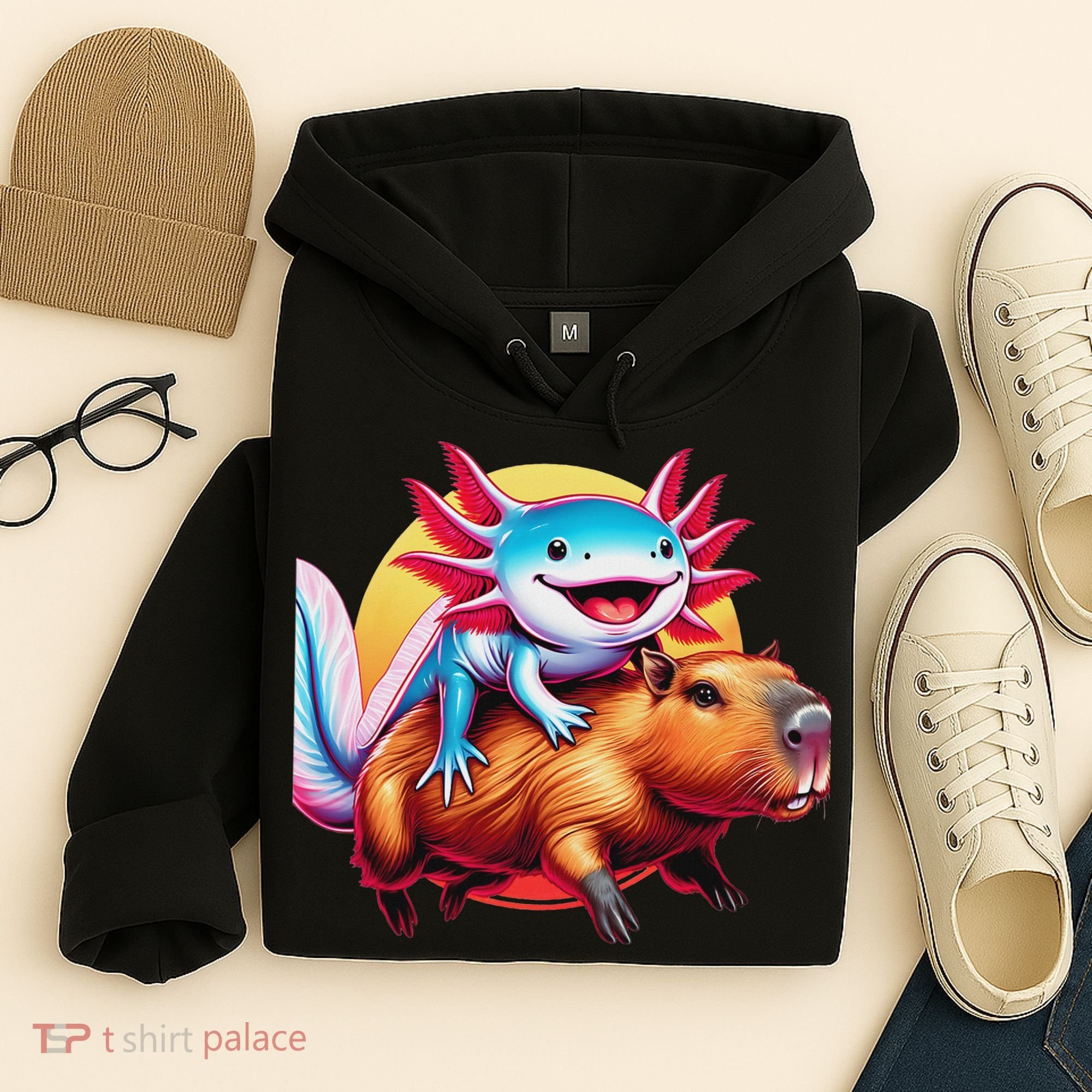 Funny Capybara Women Axolotl Lover Hoodie