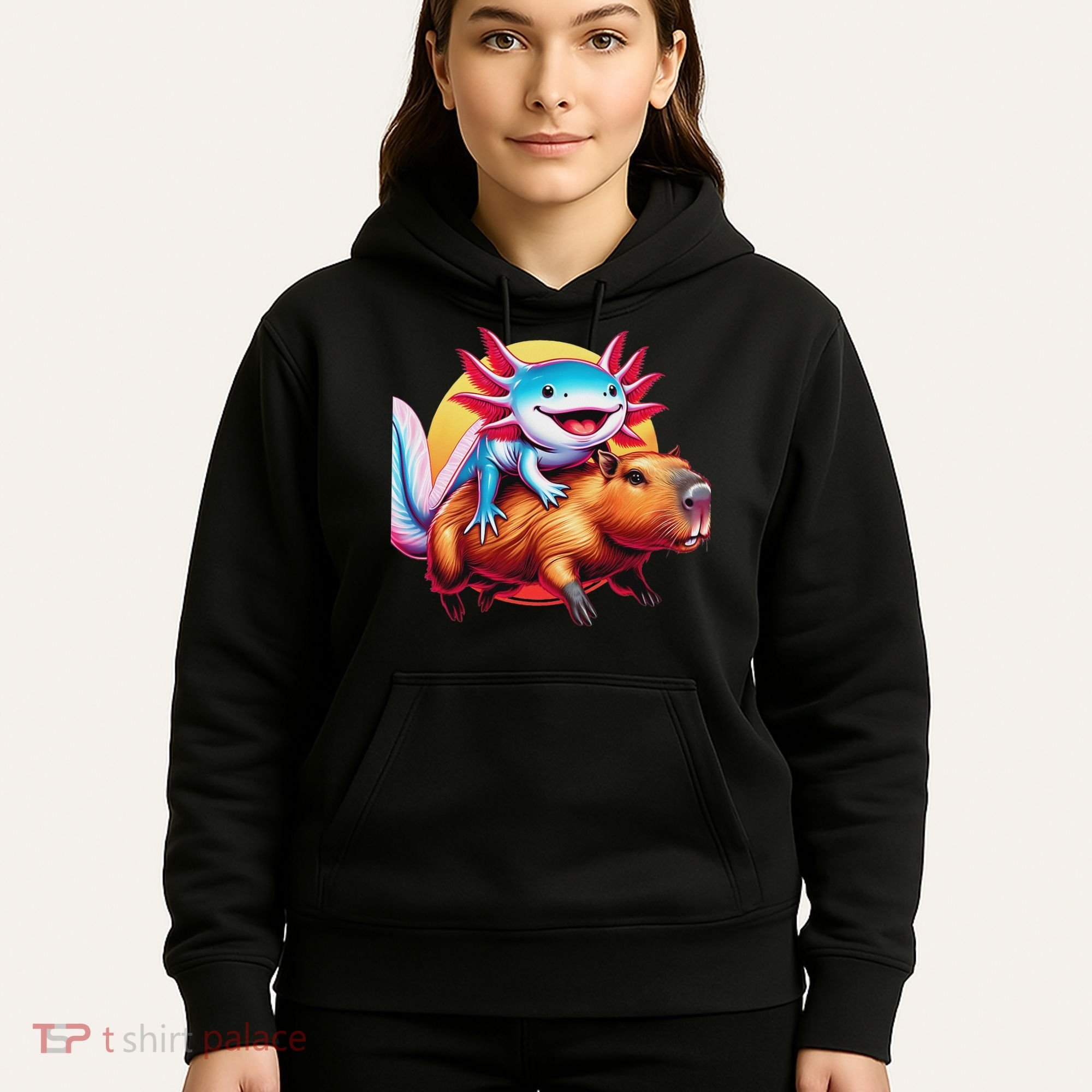 Funny Capybara Women Axolotl Lover Hoodie