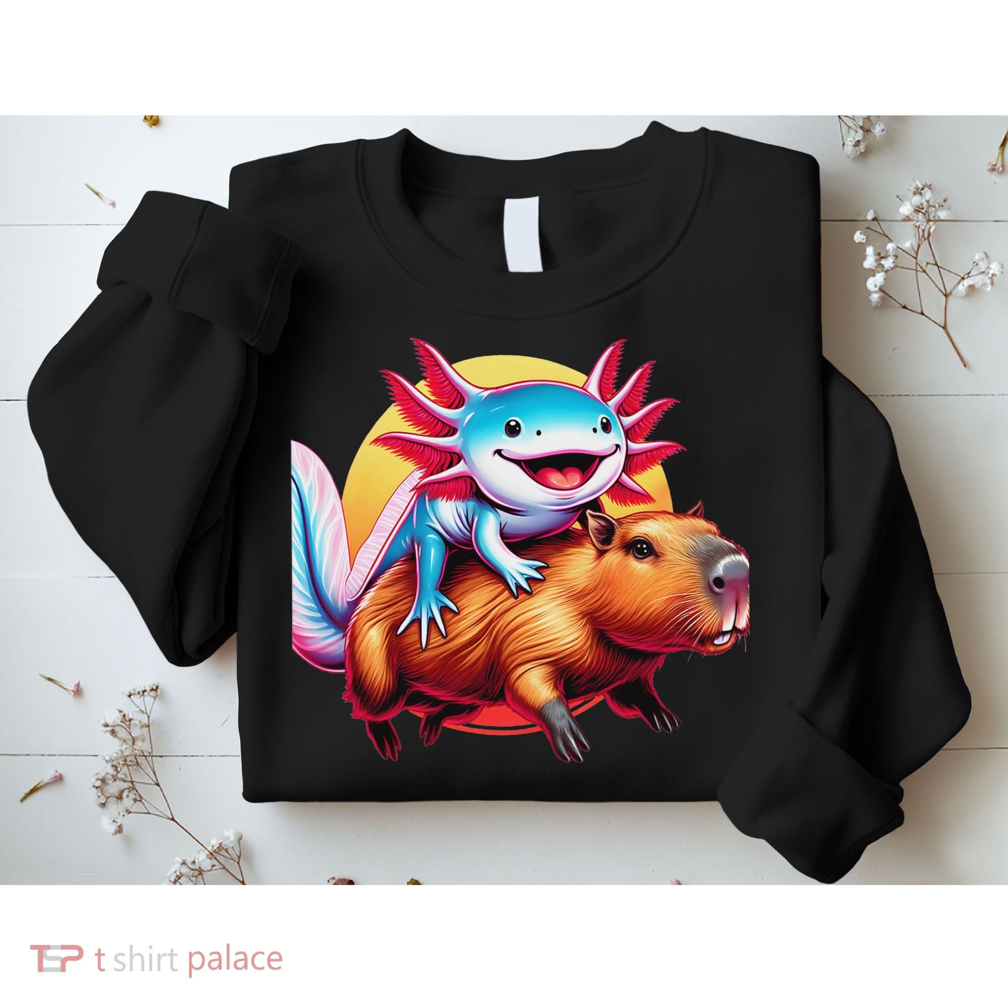 Funny Capybara Women Axolotl Lover Sweatshirt