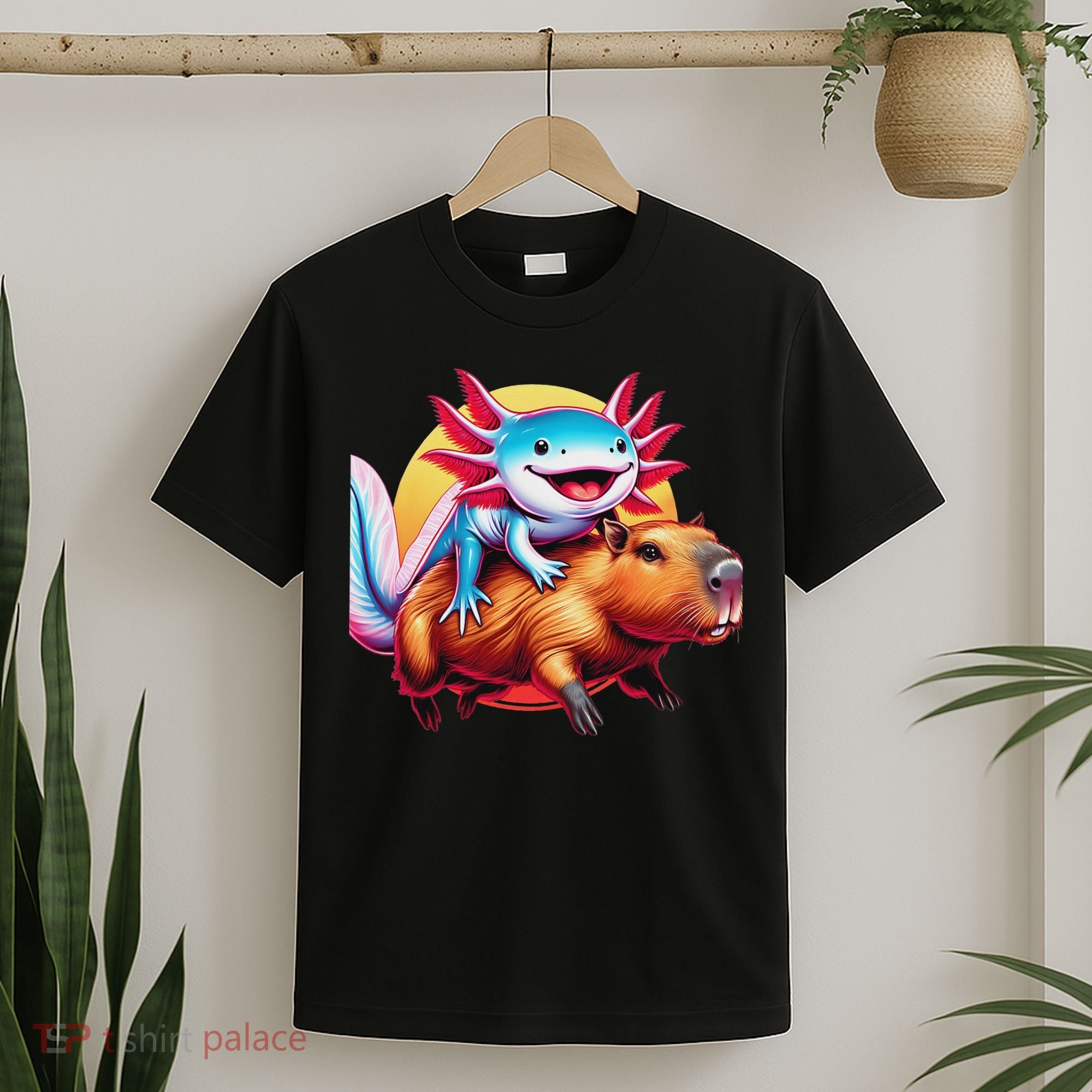 Funny Capybara Women Axolotl Lover T-Shirt
