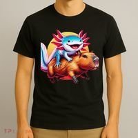 Funny Capybara Women Axolotl Lover T-Shirt thumb 3