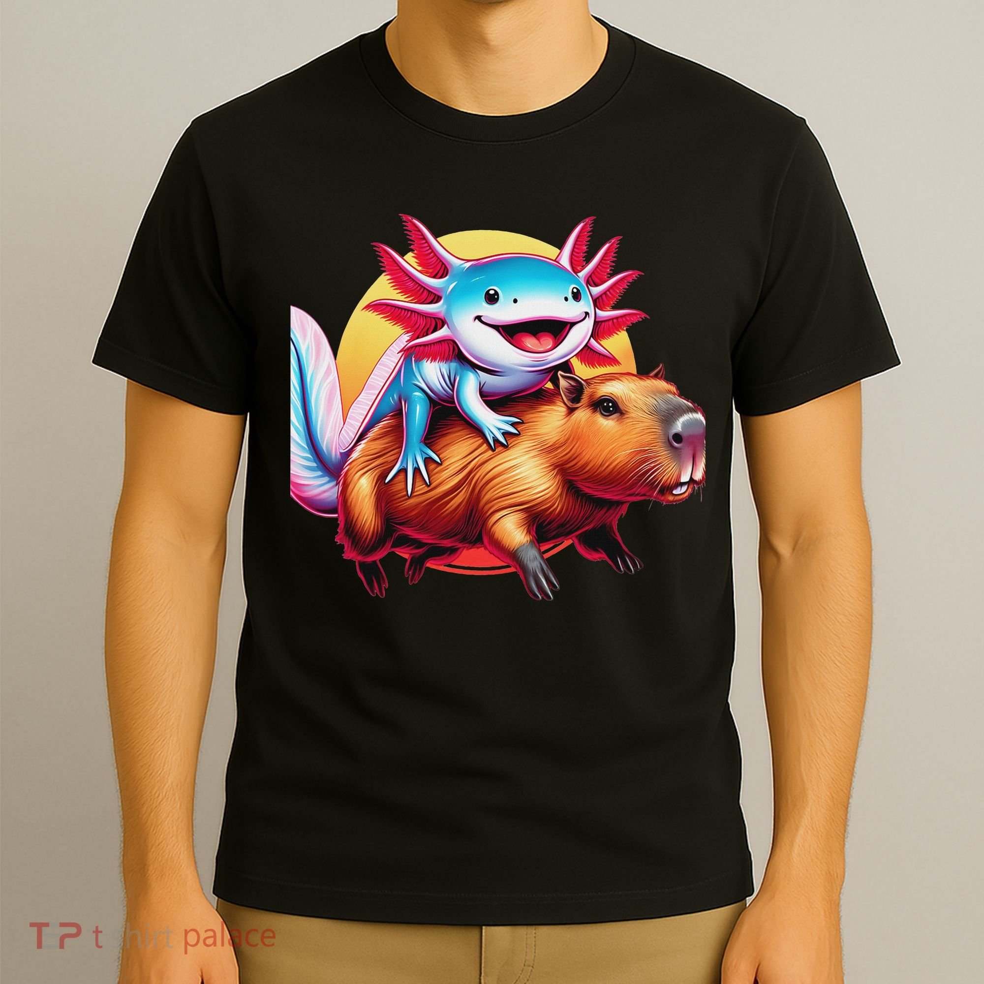 Funny Capybara Women Axolotl Lover T-Shirt