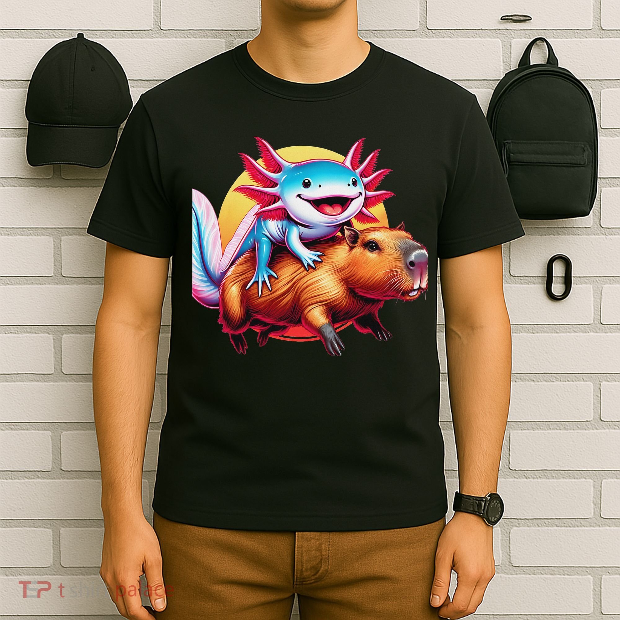 Funny Capybara Women Axolotl Lover T-Shirt