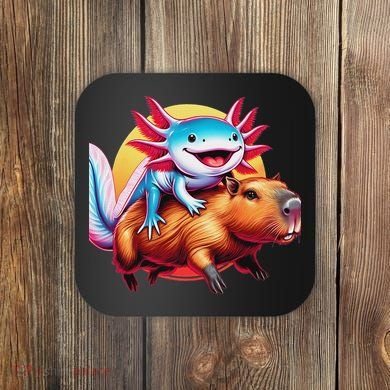 Funny Capybara Women Axolotl Lover Coaster