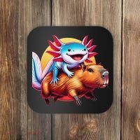 Funny Capybara Women Axolotl Lover Coaster thumb 0