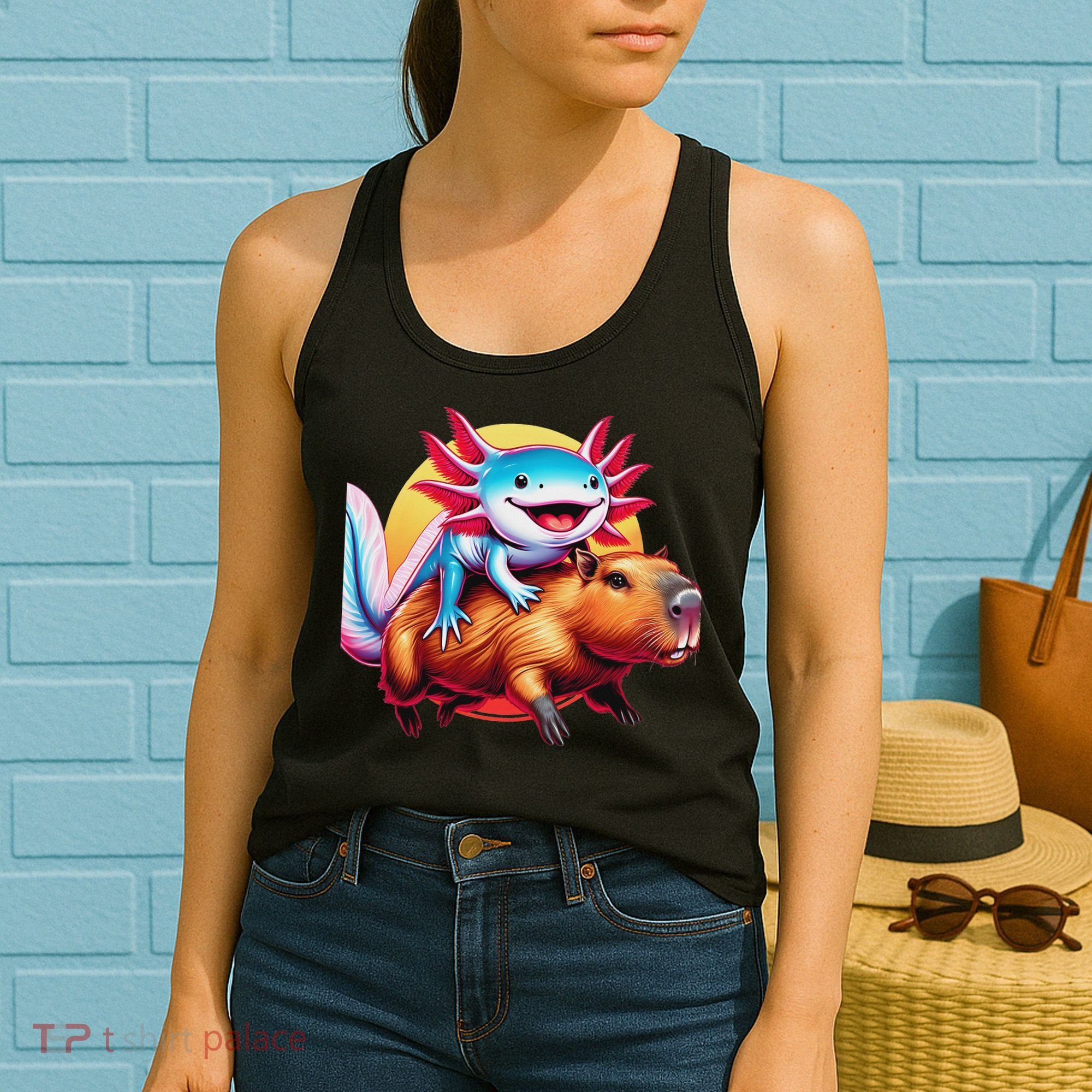 Funny Capybara Women Axolotl Lover Women's Tank Top