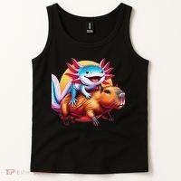 Funny Capybara Women Axolotl Lover Tank Top thumb 2