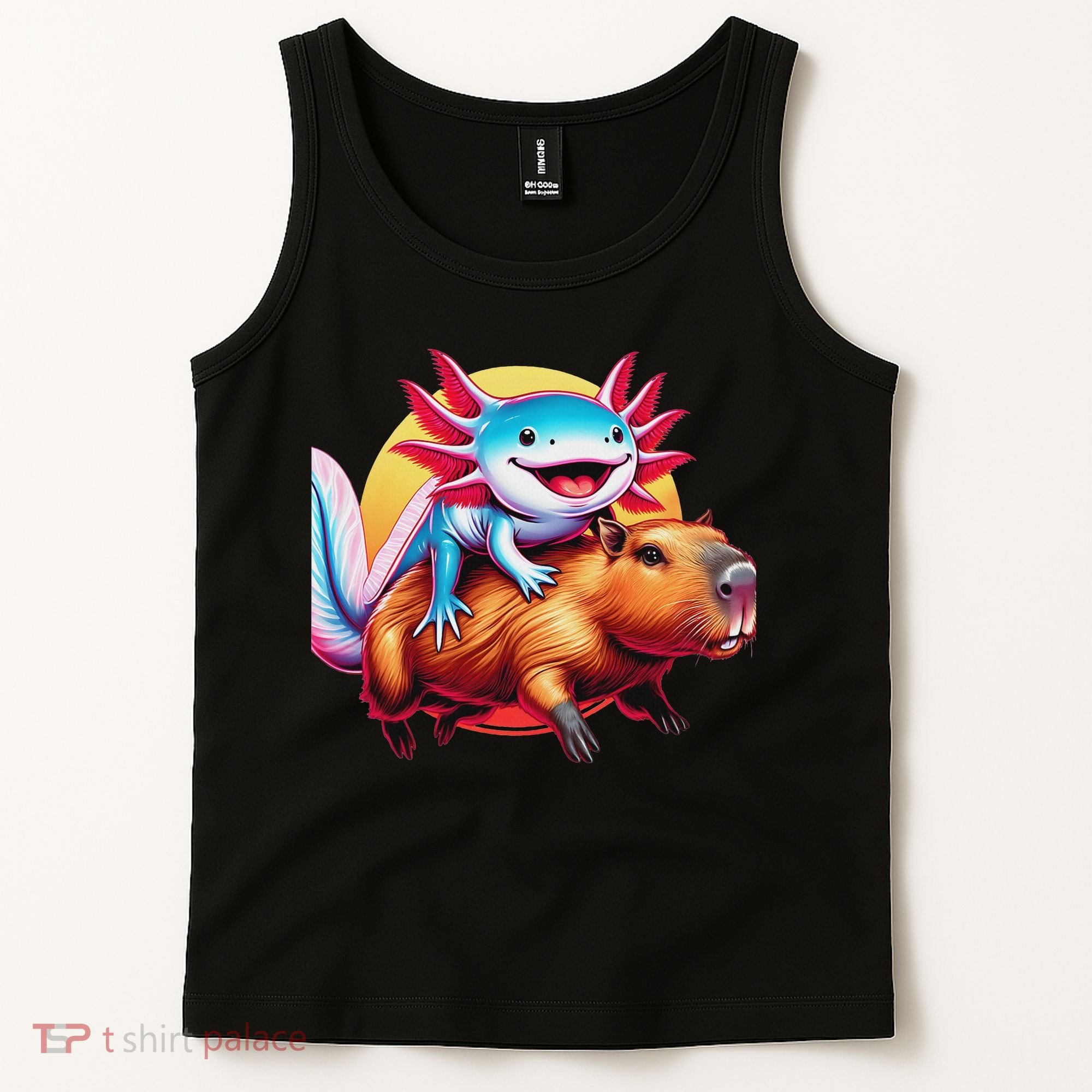 Funny Capybara Women Axolotl Lover Tank Top