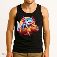 Funny Capybara Women Axolotl Lover Tank Top thumb 3