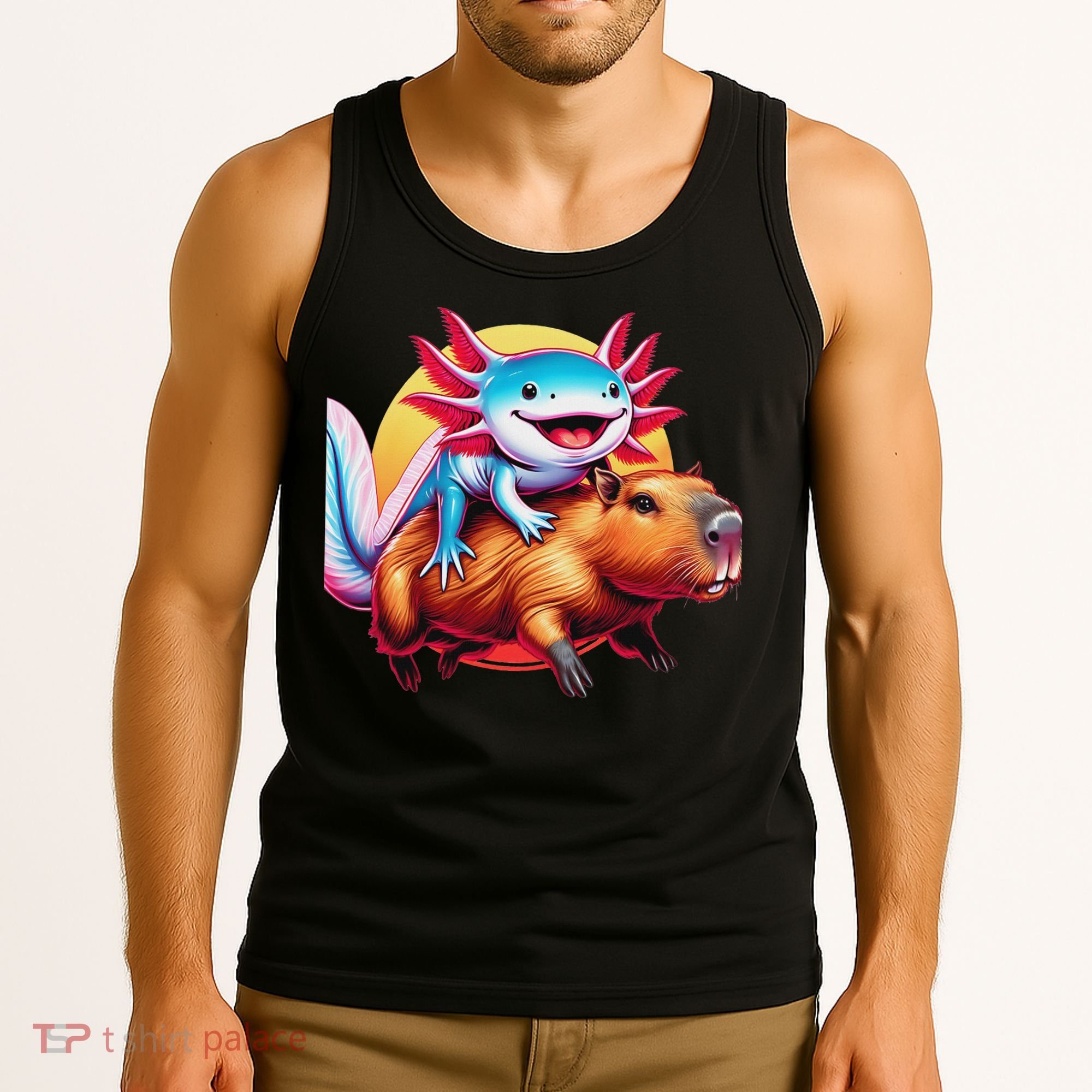 Funny Capybara Women Axolotl Lover Tank Top