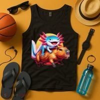 Funny Capybara Women Axolotl Lover Tank Top thumb 4