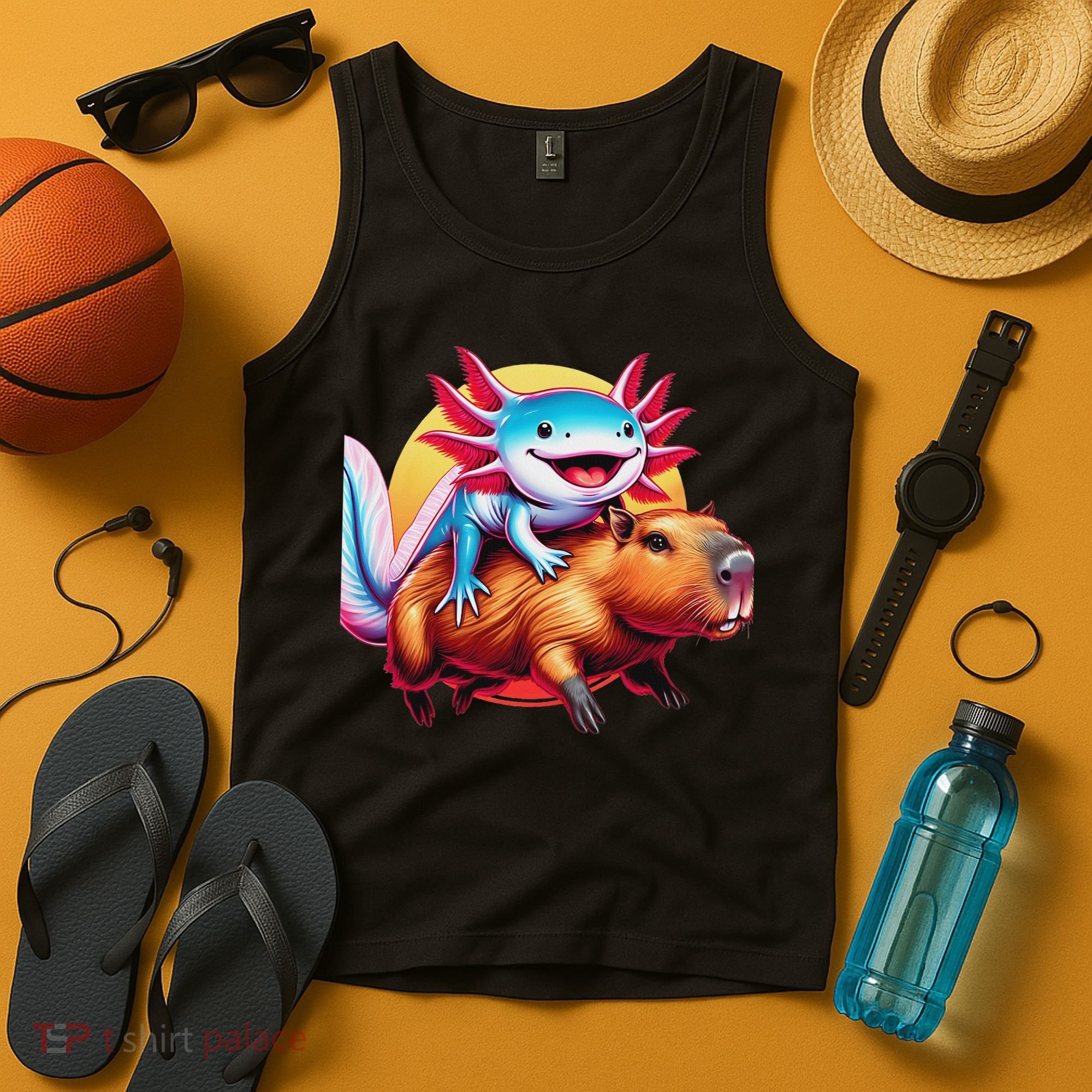 Funny Capybara Women Axolotl Lover Tank Top