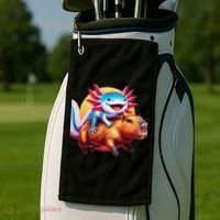 Funny Capybara Women Axolotl Lover Golf Towel thumb 2