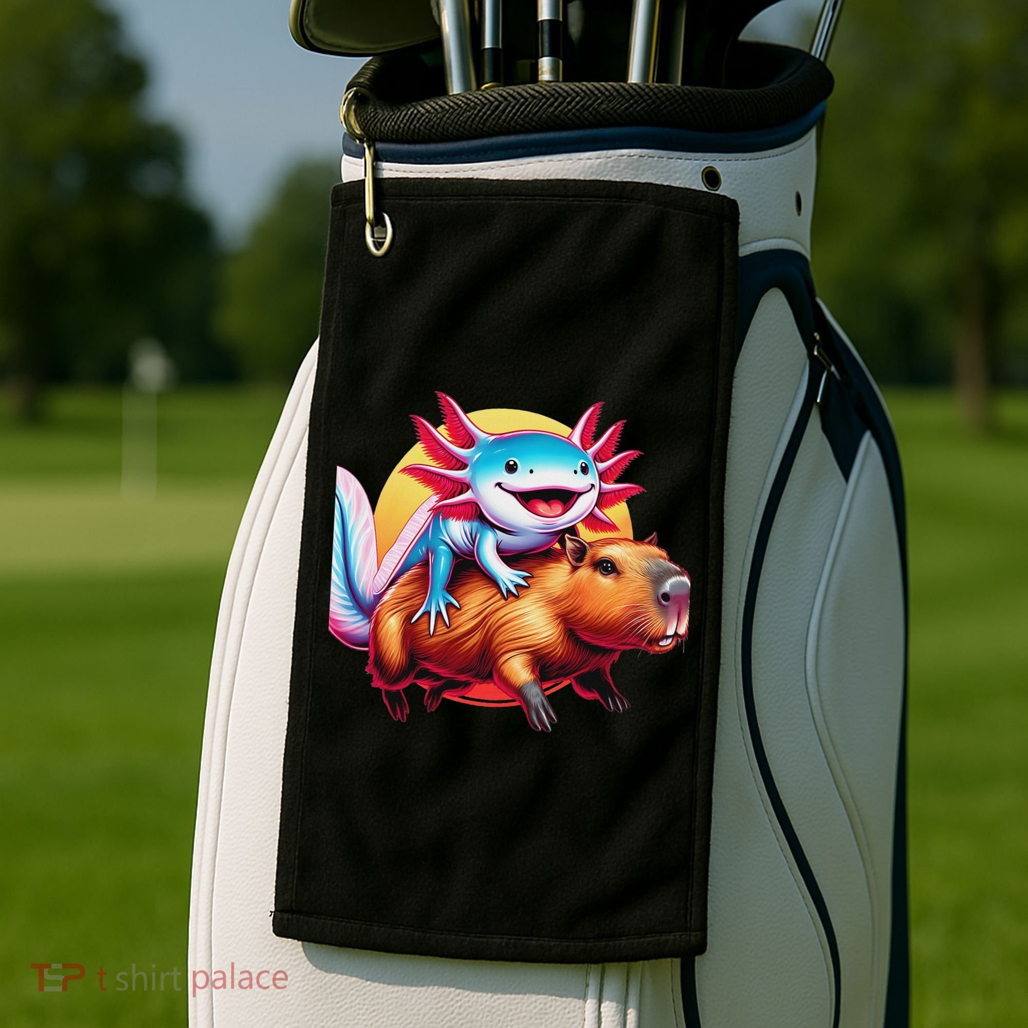 Funny Capybara Women Axolotl Lover Golf Towel