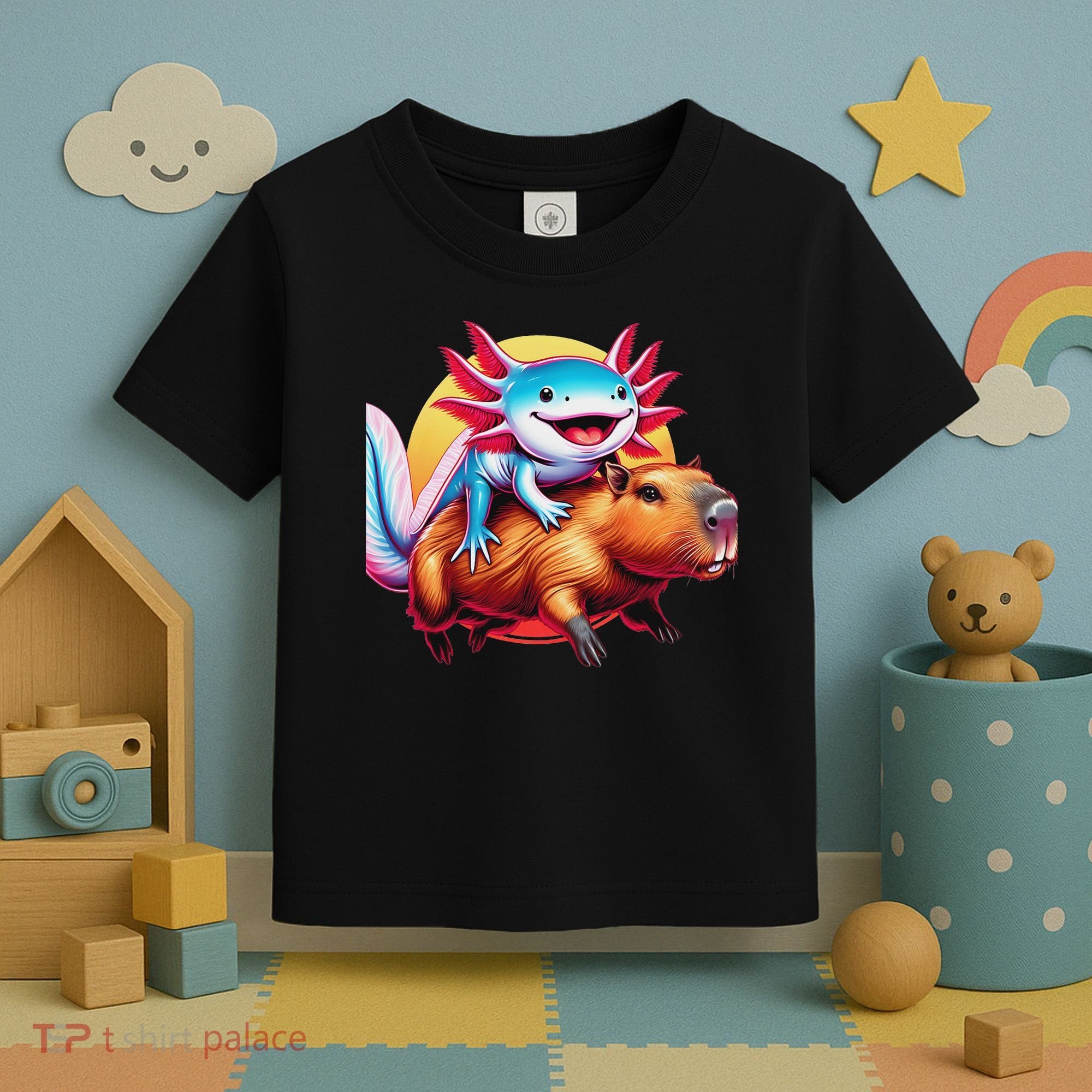 Funny Capybara Women Axolotl Lover Toddler T-Shirt
