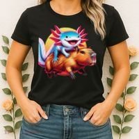 Funny Capybara Women Axolotl Lover Women's T-Shirt thumb 2