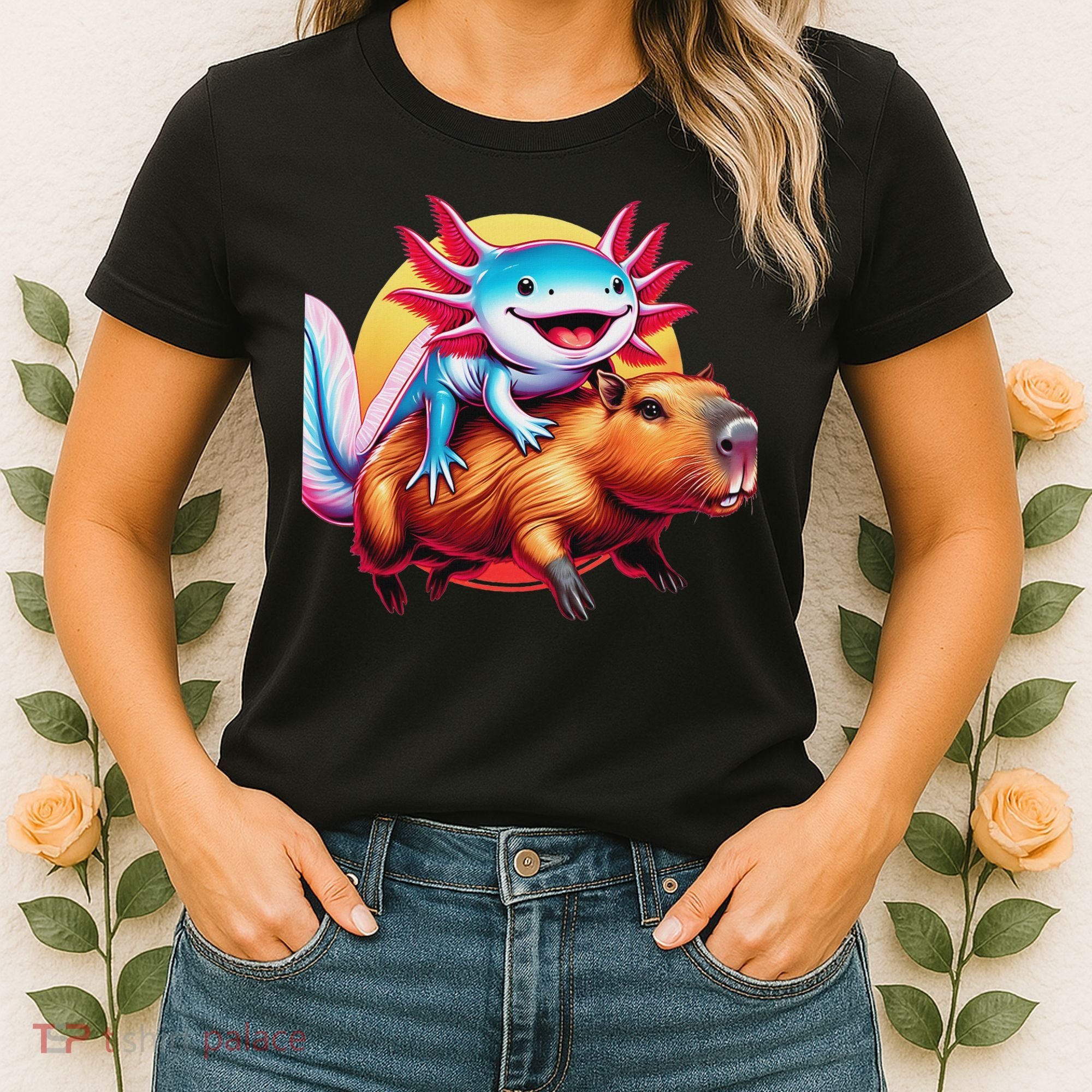 Funny Capybara Women Axolotl Lover Women's T-Shirt