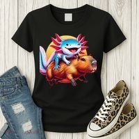 Funny Capybara Women Axolotl Lover Women's T-Shirt thumb 3