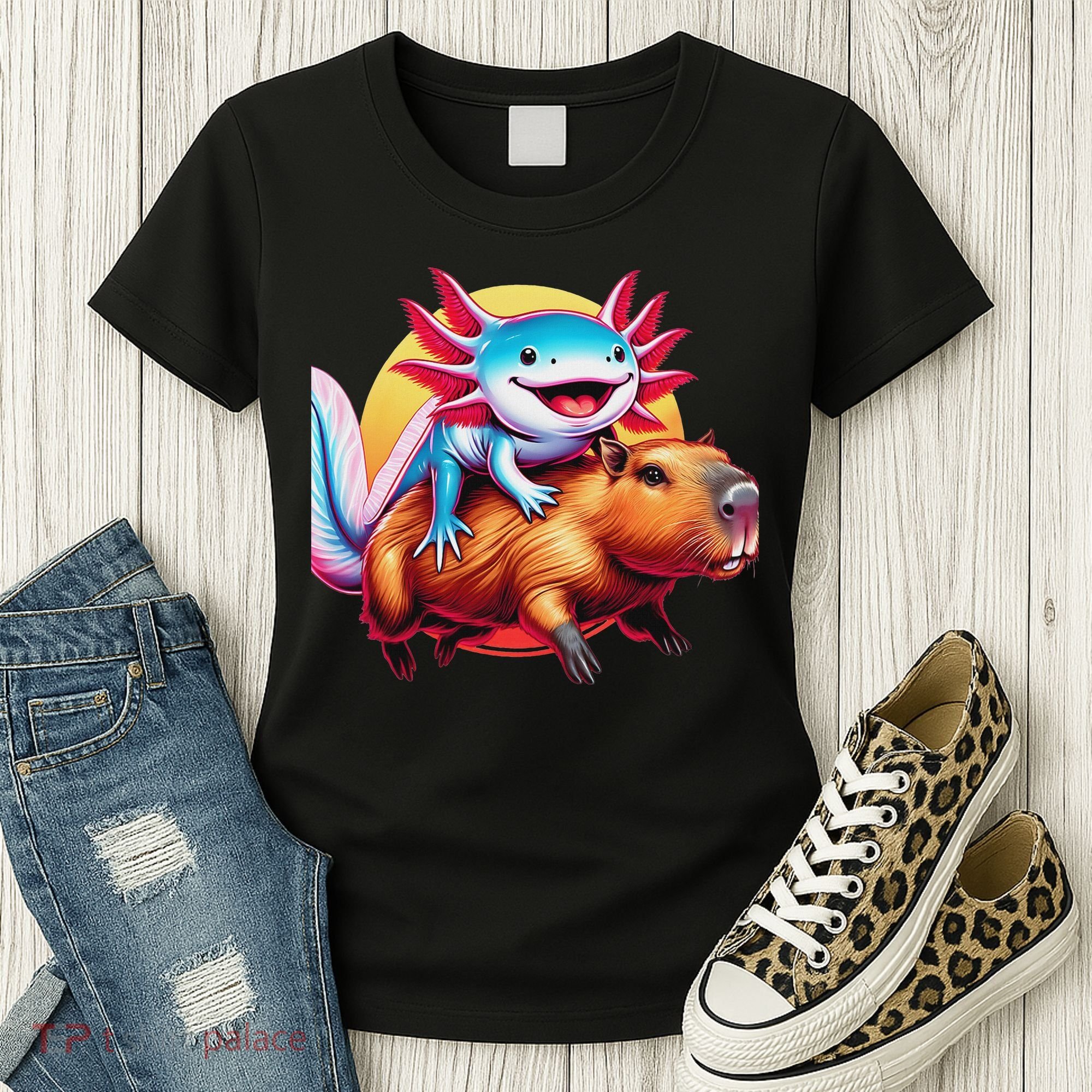 Funny Capybara Women Axolotl Lover Women's T-Shirt