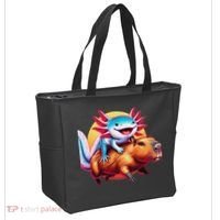 Funny Capybara Women Axolotl Lover Tote Bag thumb 2