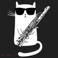 Funny Cat Wearing Sunglasses Playing Flute Great Gift Beanie thumb 2