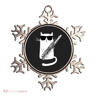 Funny Cat Wearing Sunglasses Playing Flute Great Gift Ornament