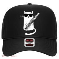 Funny Cat Wearing Sunglasses Playing Flute Great Gift Hat thumb 0