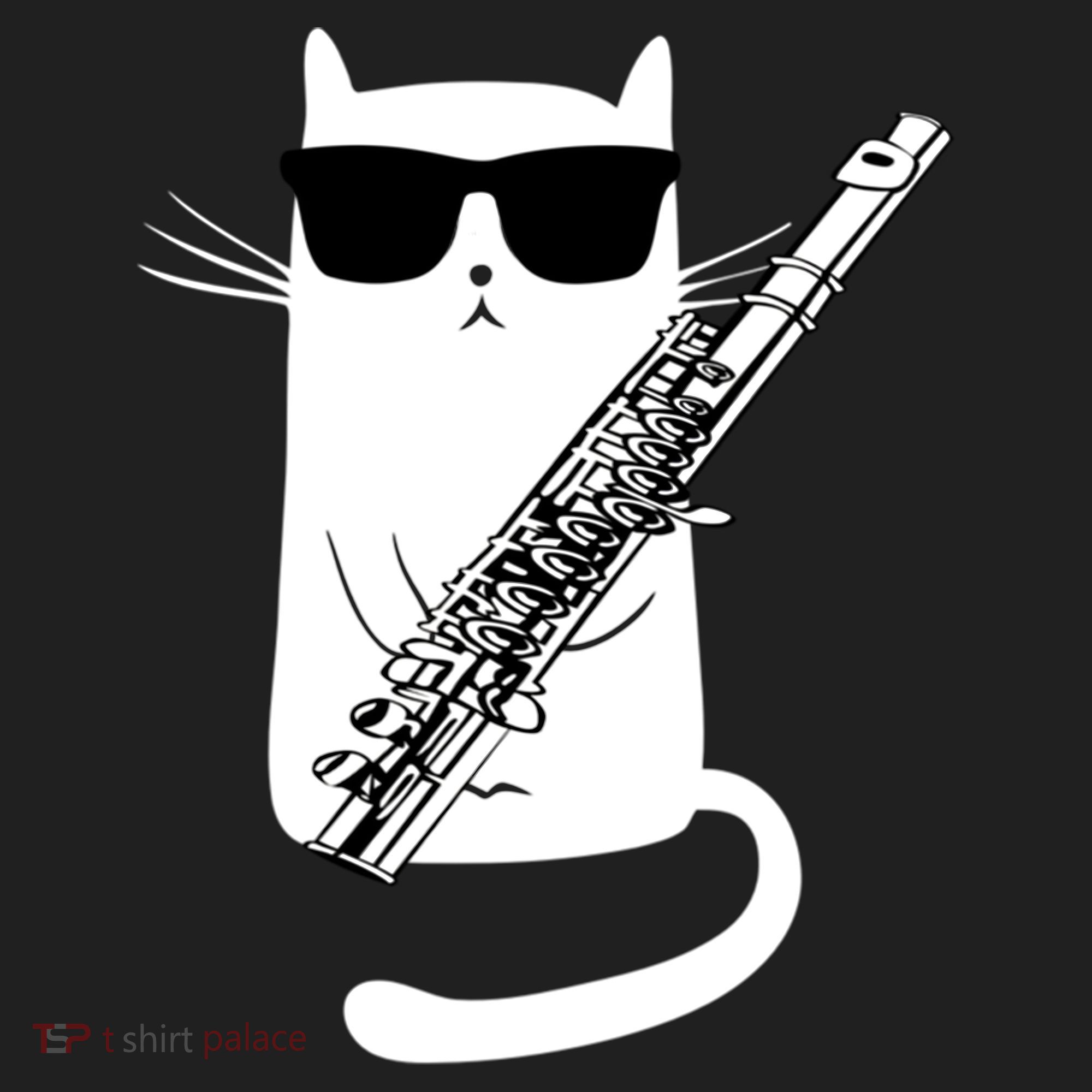 Funny Cat Wearing Sunglasses Playing Flute Great Gift Hat
