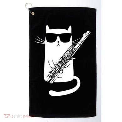 Funny Cat Wearing Sunglasses Playing Flute Great Gift Golf Towel