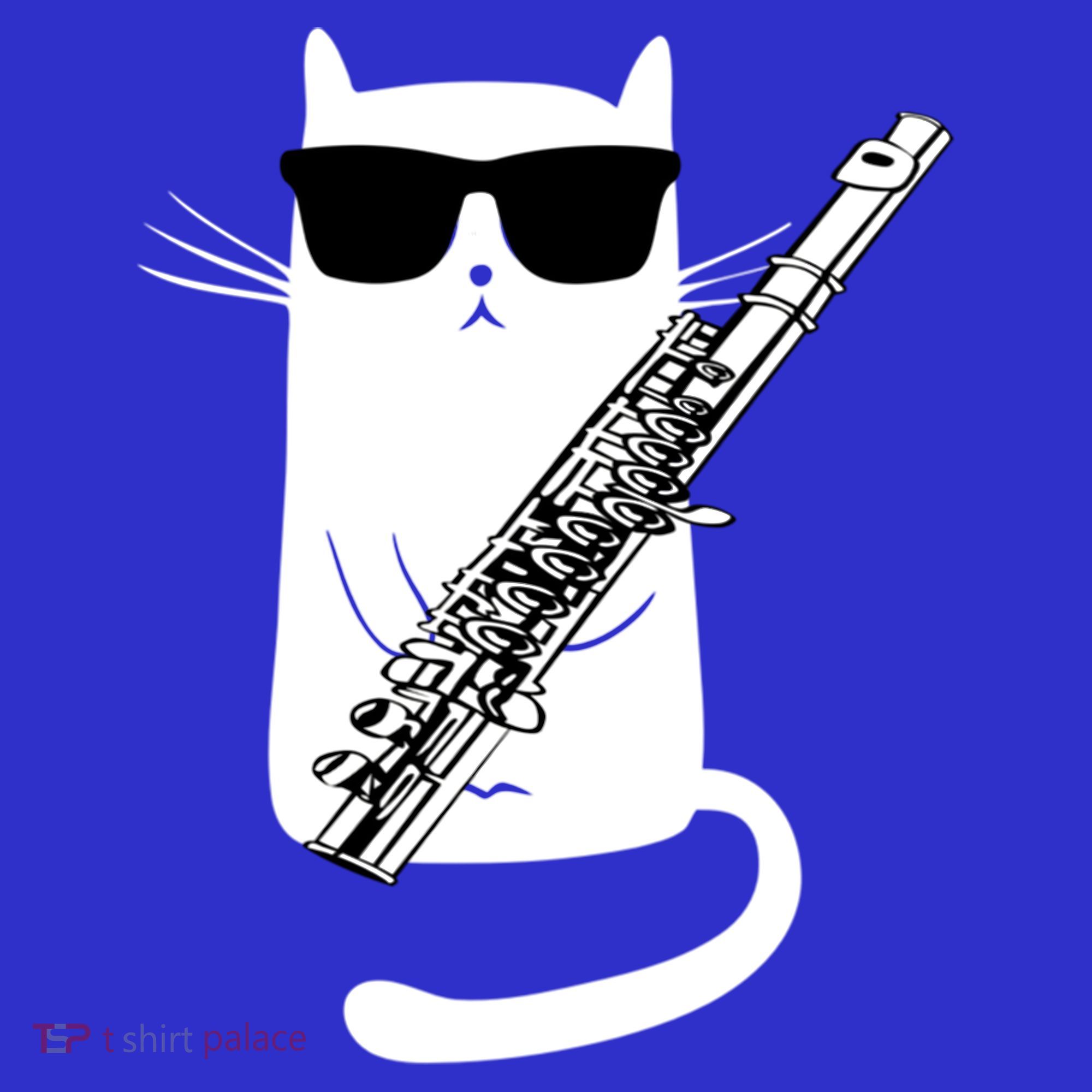 Funny Cat Wearing Sunglasses Playing Flute Great Gift Visor
