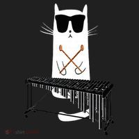 Funny Cat Wearing Sunglasses Playing Marimba Women's Sweatshirt thumb 2