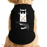 Funny Cat Wearing Sunglasses Playing Marimba Doggie Tank thumb 0