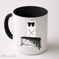 Funny Cat Wearing Sunglasses Playing Marimba Coffee Mug thumb 0