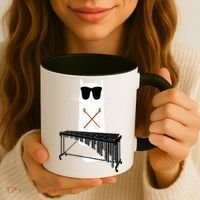 Funny Cat Wearing Sunglasses Playing Marimba Coffee Mug thumb 3