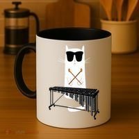 Funny Cat Wearing Sunglasses Playing Marimba Coffee Mug thumb 4